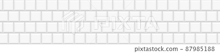 White square tile seamless pattern. Ceramic or stone brick background. Kitchen backsplash or bathroom wall decoration. Interior or exterior texture 87985188