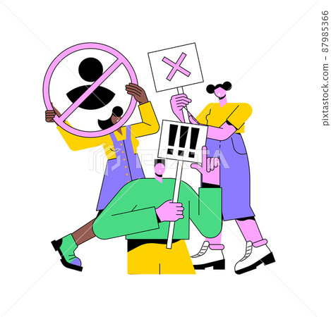 Boycott abstract concept vector illustration. Political program, consumer activism, collective behavior, cancel culture, moral purchasing, solidarity action, public protest abstract metaphor. Boycott abstract concept vector illustration. Political program, consumer activism, collective behavior, cancel culture, moral purchasing, solidarity action, public protest abstract metaphor. 87985366