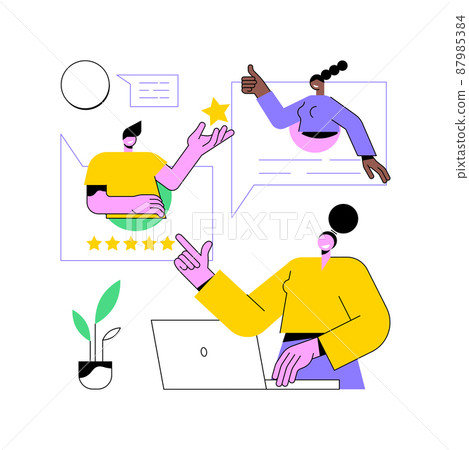 Rating site abstract concept vector illustration. Rating website, professional rank site, product review page, marketing tool, user voting and feedback, competitive analysis abstract metaphor. 87985384