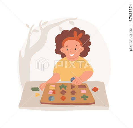 Sort and classify objects isolated cartoon vector illustration. Learning to sort different shapes, teach toddler to classify objects, child mental development, early education vector cartoon. 87985574