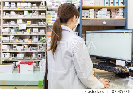 一名在配藥藥房工作的婦女 87985776