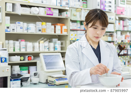 一名在配藥藥房工作的婦女 87985997