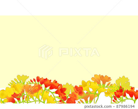 Colorful freesia illustration frame Colorful freesia illustration frame 87986194