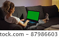 Chroma Key Green Screen Laptop Computer. 87986603