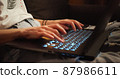 Woman hands working typing on keyboard laptop computer 87986611
