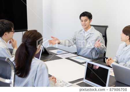 Business design development meeting scene Business design development meeting scene 87986708