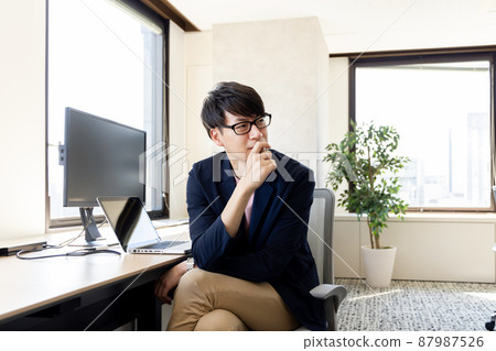 Men working in coworking space Men working in coworking space 87987526