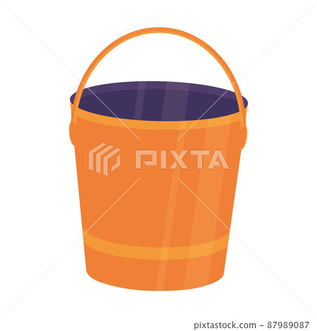 Isolated empty wooden bucket image Vector Isolated empty wooden bucket image Vector 87989087