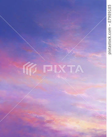 夏日夕陽天空風景插畫肖像 87989185