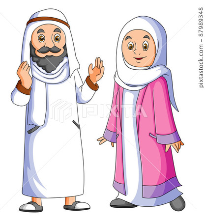 The couple of the mother and father is celebrating the ramadan The couple of the mother and father is celebrating the ramadan 87989348