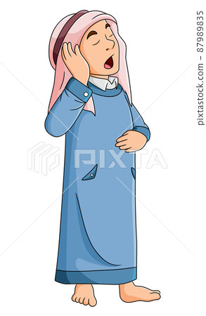 The young arab man is calling for praying in the mosque The young arab man is calling for praying in the mosque 87989835