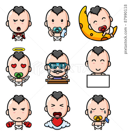 The cute rock baby of the mascot bundle set The cute rock baby of the mascot bundle set 87990118