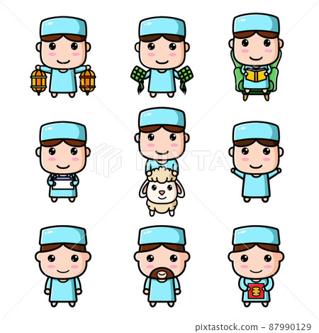 The boy in the islamic event edition of the mascot bundle set 87990129