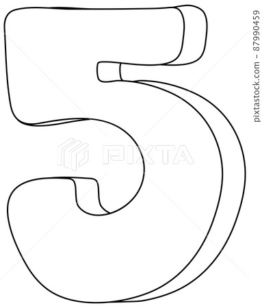 Number black and white doodle character Number black and white doodle character 87990459