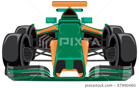 Green formula racing car 87990460