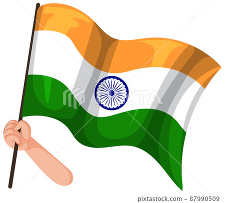Flag of India on the stick 87990509