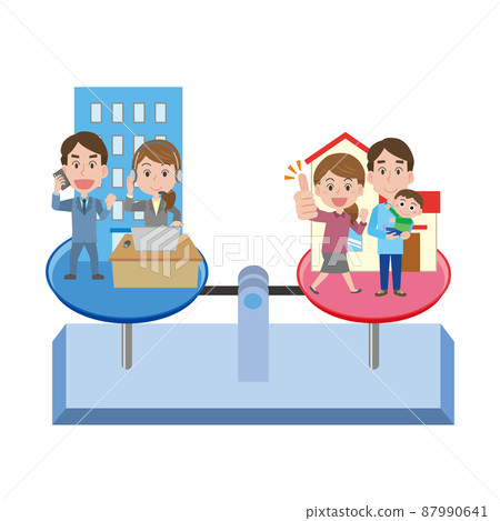 在工作和個人生活之間取得良好平衡的家庭 87990641