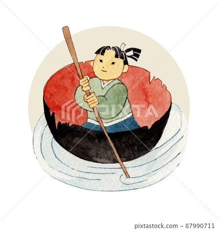 日本民間故事，一維大師，水彩插圖 87990711