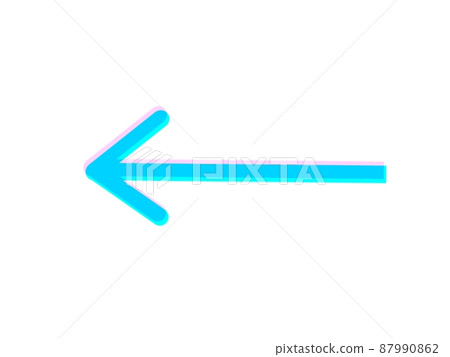 Blue pop arrow pointing to the left 87990862