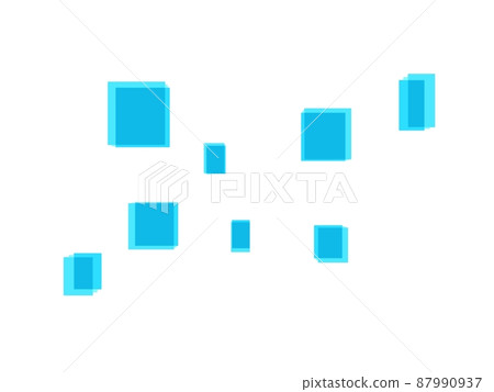 數字和科學圖像的藍色抽象繪畫 87990937