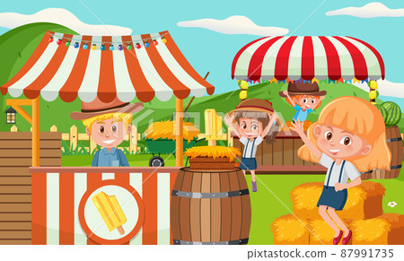 Market stall concept with ice cream shop stall 87991735