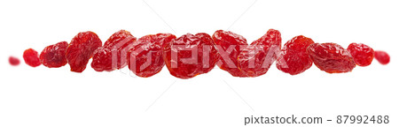 Dried dogwood berries levitate on a white background 87992488