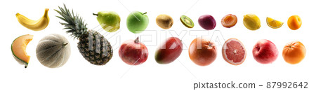 Large set of fruits isolated on white background 87992642