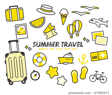 Simple and cute summer travel icon vector illustration material / vacation / summer vacation 87993671