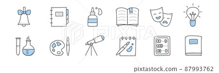 Set of school, science and education doodle icons 87993762