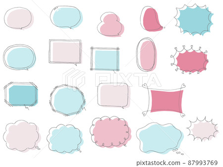 Cute speech bubble set collection, hand-painted and vector 87993769