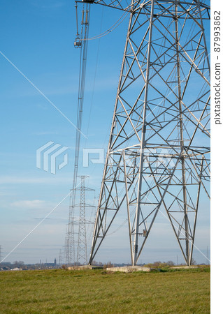 electric pole on an beautiful day electric pole on an beautiful day 87993862