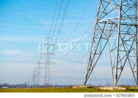 electric pole on an beautiful day electric pole on an beautiful day 87993865