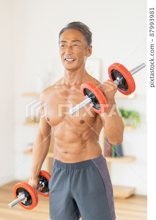 Muscle training bodybuilder senior male Muscle training bodybuilder senior male 87993981