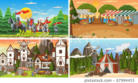Set of different scene medieval Set of different scene medieval 87994455