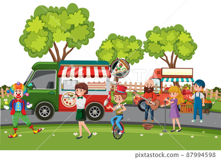 People shopping at the flea market scene 87994598