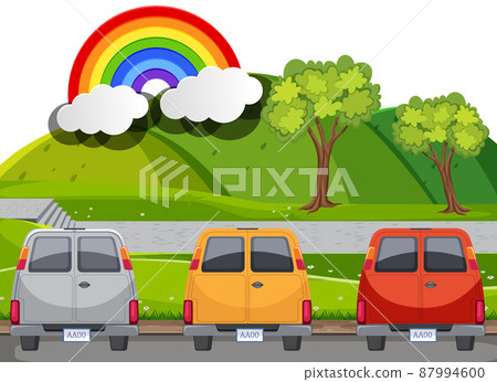 Parking concept with three cars 87994600