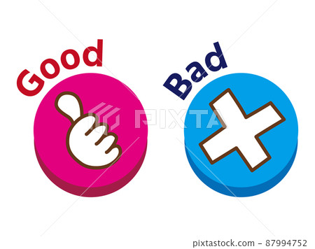 好的和壞的圖標集 87994752