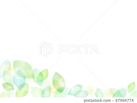 Watercolor leaf background frame 87994774