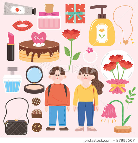 sticker pack of objects suitable as gifts for 20s male and female 87995507