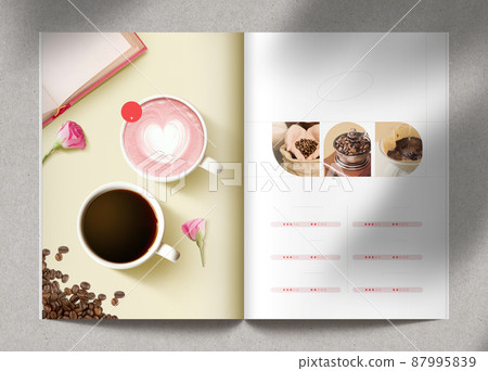 coffee and coffee beans, spring dessert poster coffee and coffee beans, spring dessert poster 87995839