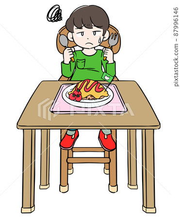 Children and boys eating things they dislike Children and boys eating things they dislike 87996146