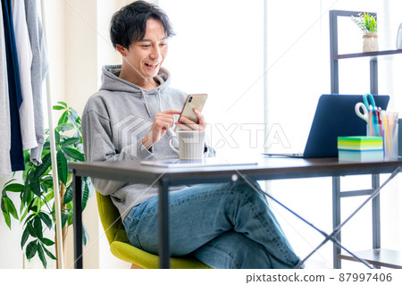 Male smartphone home Male smartphone home 87997406