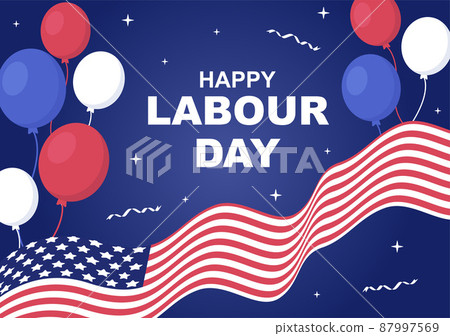 Happy Labor Day from People of Various Professions, Different Background and Thanks to Your Hard Work in Flat Cartoon Illustration for Poster Happy Labor Day from People of Various Professions, Different Background and Thanks to Your Hard Work in Flat Cartoon Illustration for Poster 87997569