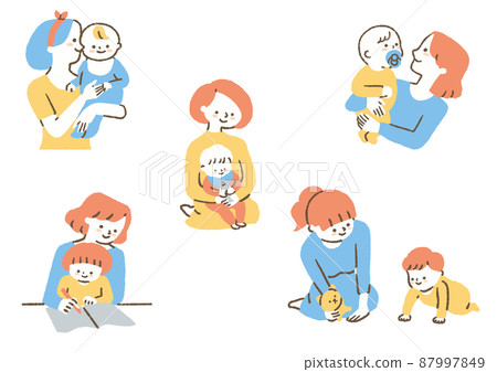 媽媽和孩子_set_color 87997849