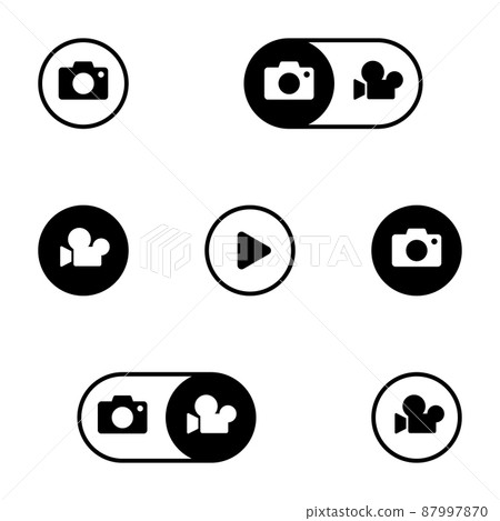 Simple Move Camera Icon Set of simple icons on a theme Camera, vector,... - Stock Illustration ...