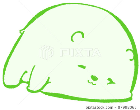 Lying down and smiling with satisfaction Rather bear (green) 87998063