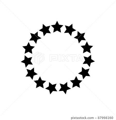 Circle icon surrounded by a star shape. Vector illustration. 87998160