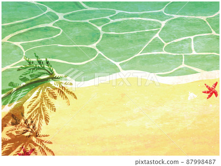 藍色的大海和白色的沙灘 藍色的大海和白色的沙灘 87998487