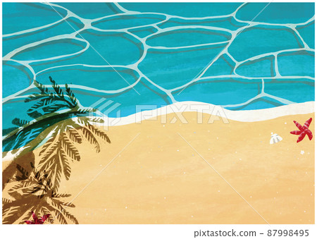 藍色的大海和白色的沙灘 藍色的大海和白色的沙灘 87998495