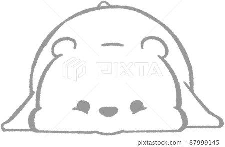 北極熊趴在我肚子上盯著我(灰色) 北極熊趴在我肚子上盯著我(灰色) 87999145